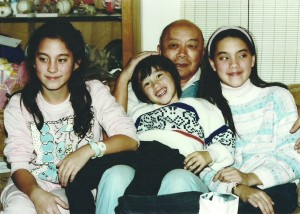 My grandpa with my sisters and me