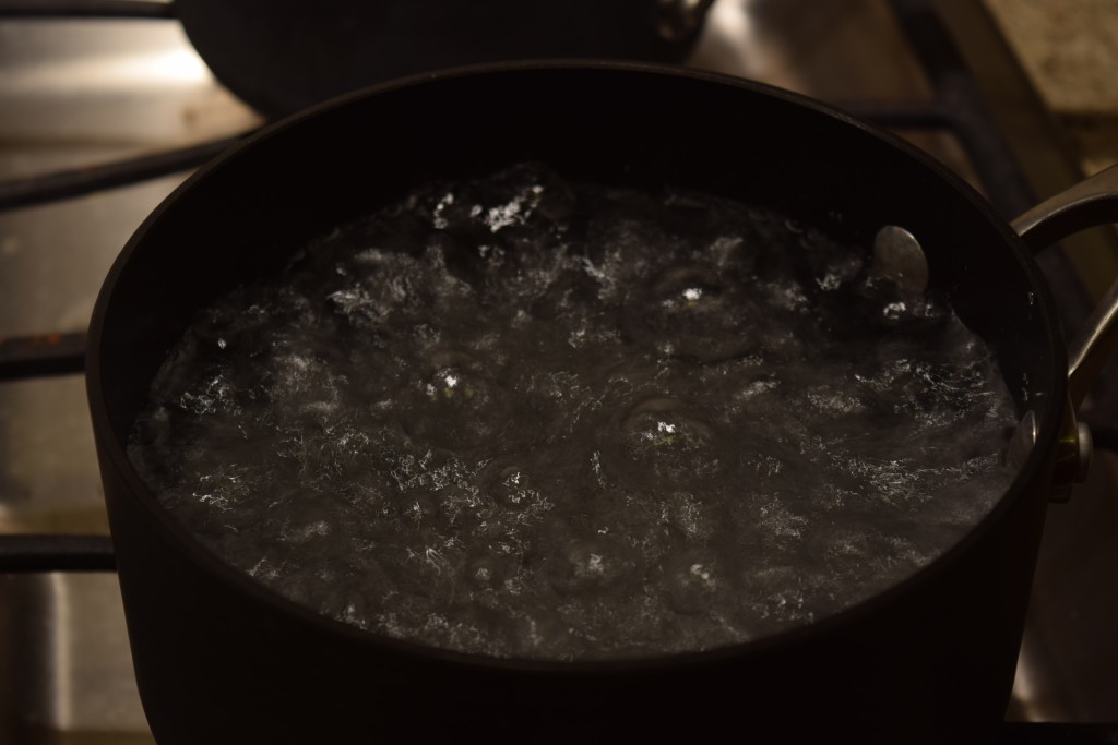 A quick shot of a pot of boiling water